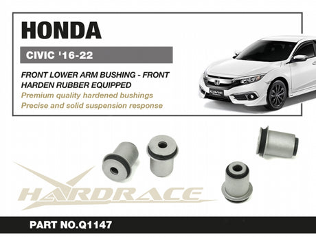 Front Lower Arm Bushings - Front- Harden Rubber for Integra 4th Gen DE | Civic 10th FC FK | Civic 11th FE FL