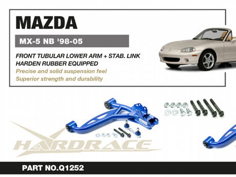 Tubular Front Lower Arms (Harden Rubber) End Links Included Miata MX-5 2nd NB