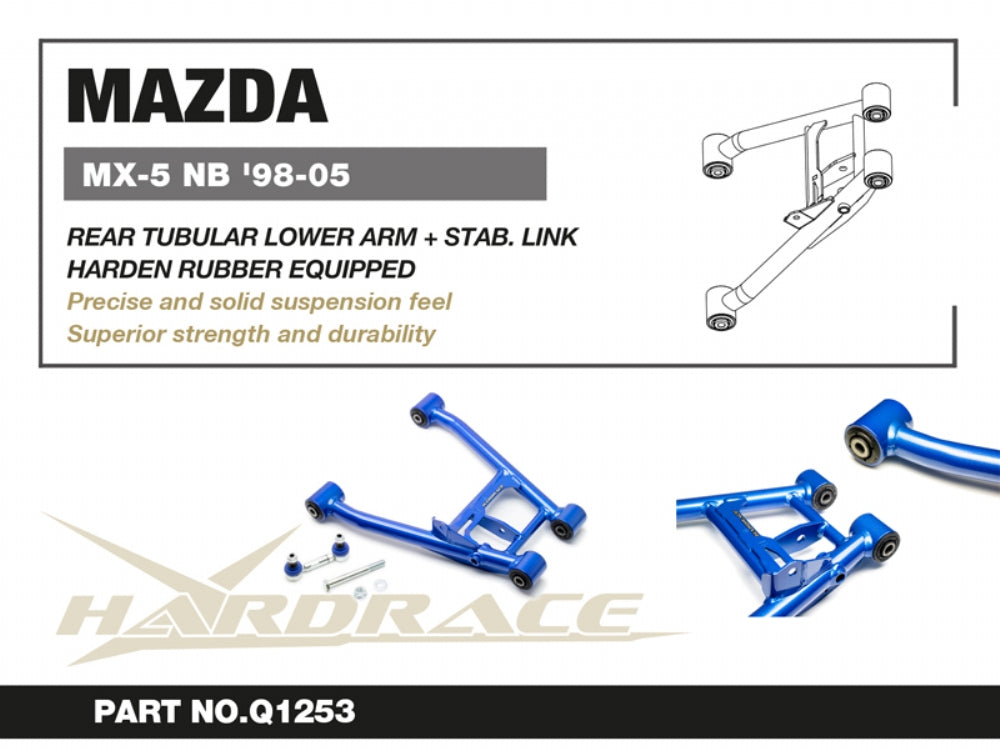 Tubular Rear Lower Arms (Harden Rubber) End Links Included Miata 2nd NB