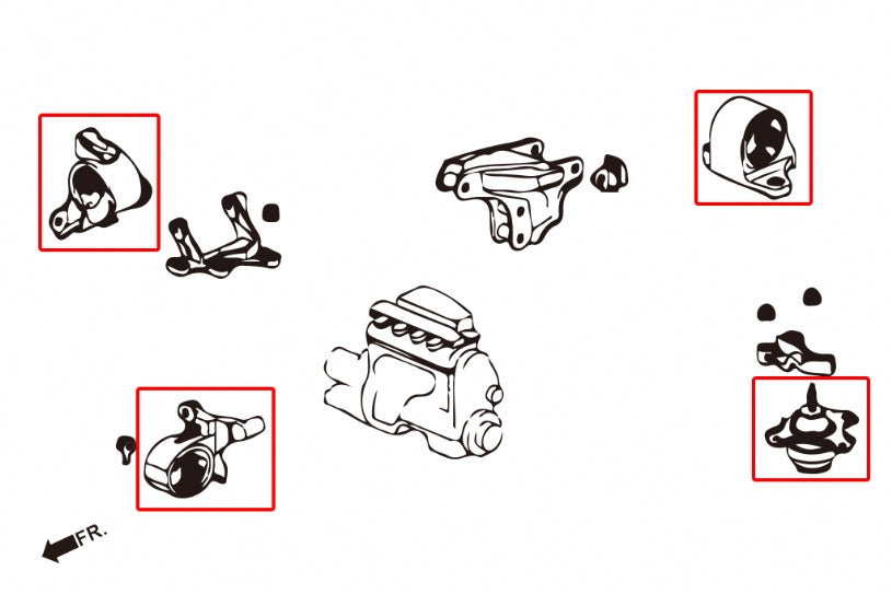 Civic ES '01-05 1.7 MT SEDAN
HARDEN ENGINE MOUNT 4PCS/SET