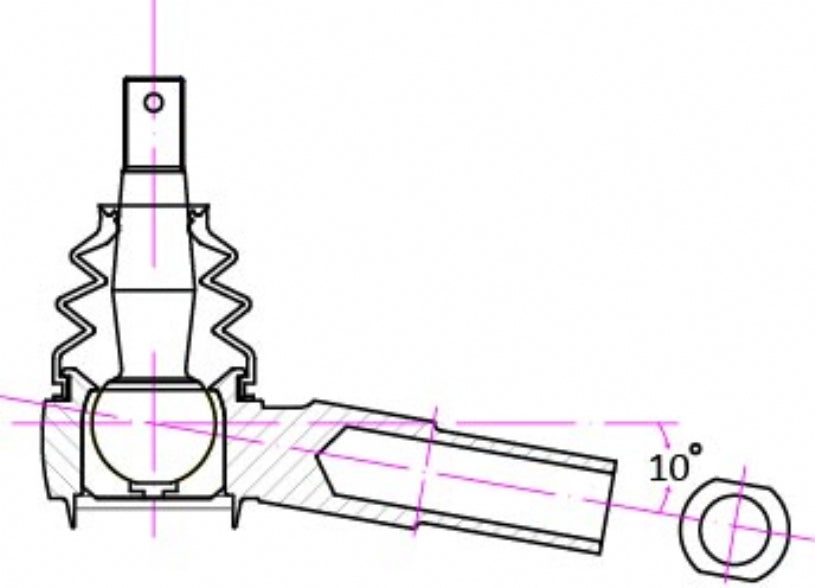 Roll Center Tie Rod Ends (Forge Body 10 degree angle) for 240SX Silvia S14 S15