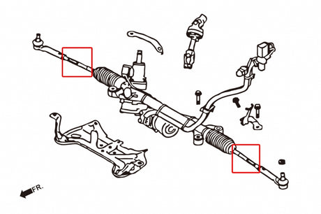 Inner Tie Rods (OE Style) Replaces OE:34160-XA010 2pc Set