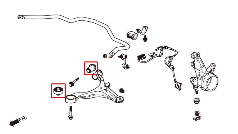 Hardrace Front Lower Arm Bushings (Harden Rubber) for RSX 02-06