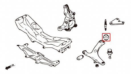 IMPREZA "11- GRB/GVB STI / WRX'14 / STI'14 
FRONT LOWER ARM BUSH,R
(PILLOW BALL) OD=76mm / 2PCS/SET