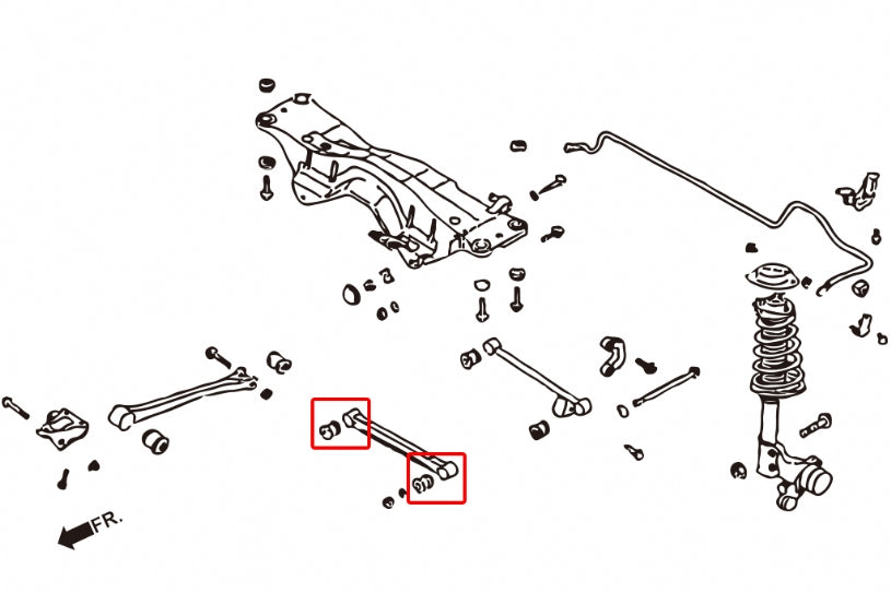 IMPREZA GC/GD REAR FRONT LATERAL ARM BUSHING
(HARDEN RUBBER) 4PCS/SET