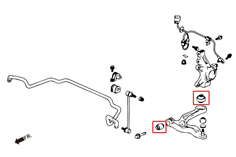 Front Lower Arm Bushings (Harden Rubber) Odyssey USDM 3rd RL3