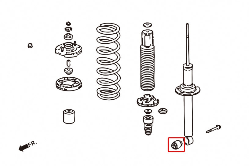 Rear Shock Bushings (Harden Rubber) for Acura TSX 04-08 | TL 04-08 | Accord 98-02, 03-07