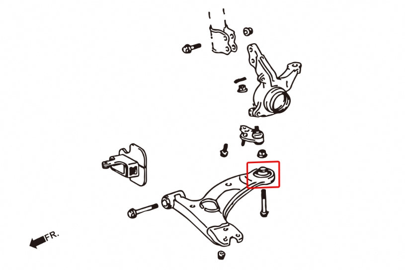 TOYOTA ALTIS FRONT LOWER ARM BUSHING
(HARDEN RUBBER) 2PCS/SET