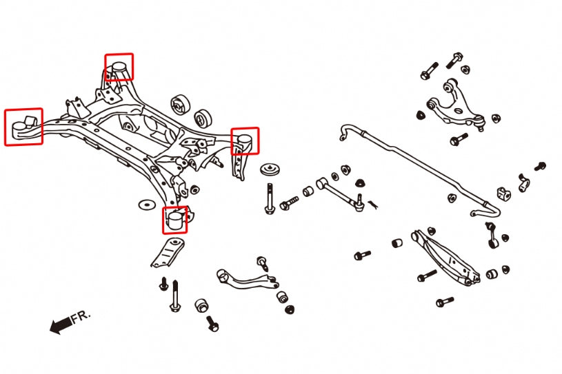 Hardrace Rear Subframe Bushings (Harden Rubber) BRZ | FT86 | FR-S 1st Gen