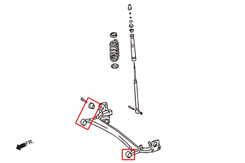 TOYOTA YARIS 05- REAR FRAME BUSHING
(HARDEN RUBBER) 2PCS/SET