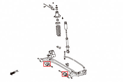 Rear Frame Bushings (Harden Rubber) 2pc Set for Corolla Altis Auris E120/130/140/150 | Prius XW20