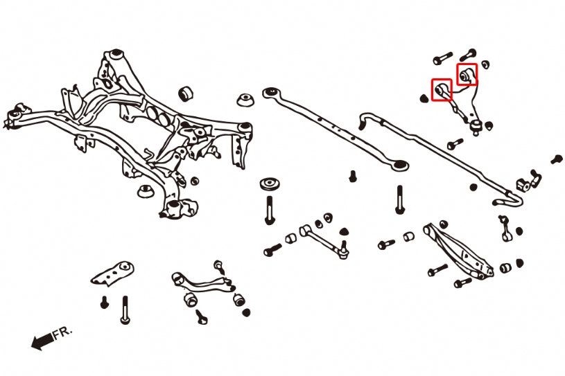 Hardrace Rear Upper Arm Bushings (Harden Rubber) Impreza WRX Sti 3rd, WRX 4th, Forester 3rd SH 4th SJ, Legacy 5th BM/BR, BRZ FR-S