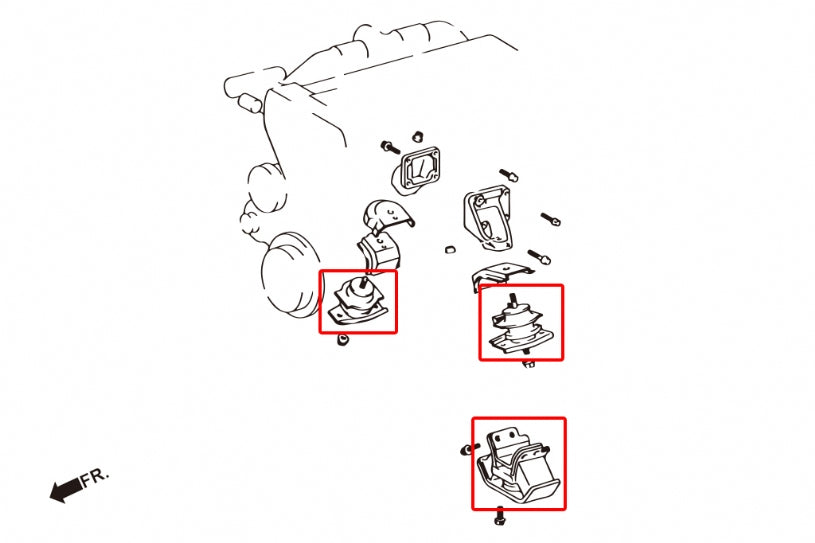 SUPRA 89-92 3.0L REINFORCED ENGINE
& TRANS HARDEN RUBBER MOUNTS 3PCS