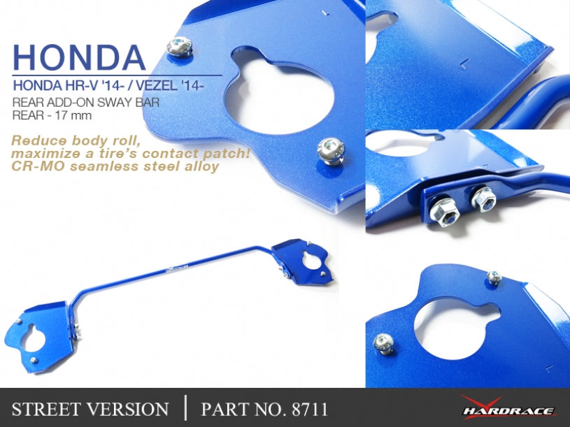 HONDA HR-V '14- / VEZEL '14- REAR ADD-ON SWAY BAR 17MM 3PCS/SET