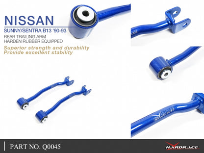 Hardrace Nissan Sunny / Sentra B13 '90-93 - Rear Trailing Arms (Harden Rubber) - 2PCS/SET