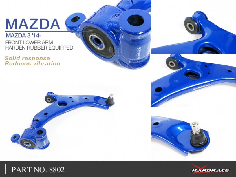 Hardrace Front Lower Arms (Harden Rubber) for Mazda 3 | Axela 3rd BM/BY '14-'18