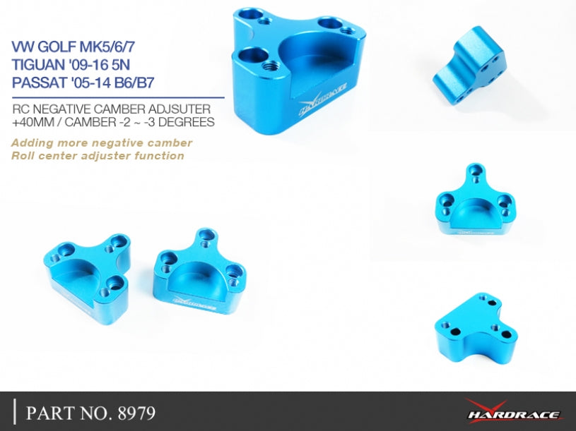 Negative Camber Adjusters (40mm) -Camber -2 to -3 Degrees- for Audi A3 MK2/3/4 | S3/RS3 MK2/3/4 | Q2 | VW Golf MK5/6/7/8 | Jetta MK5/6