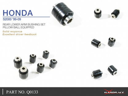 Q0133 | HONDA S2000 '99-09 REAR LOWER ARM BUSHING SET (PILLOW BALL) - 6PCS/SET