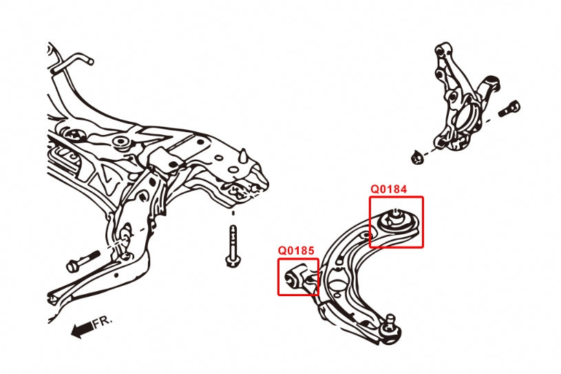 Front Lower Arm - Rear Bushings (Harden Rubber) for Mazda 2 Demio 4th DJ | CX-3 DK