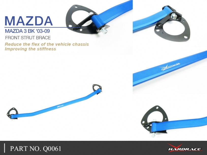 Hardrace Q0061 | MAZDA 3 BK '03-09 FRONT STRUT BRACE - 1PCS/SET