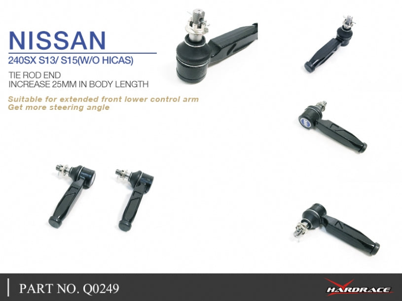 Q0249 | NISSAN 240SX S14/S15(WITH HICAS) TIE ROD END (INCREASE 25MM IN BODY LENGTH) - 2PCS/SET