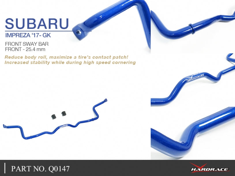 Q0147 | SUBARU IMPREZA '17- GK FRONT SWAY BAR 25.4MM - 3PCS/SET