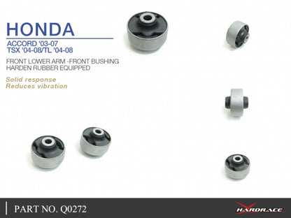 Front Lower Arms -Large Front Bushings- (Harden Rubber) for Acura TSX '04-08 | TL '04-08 | Accord 03-07