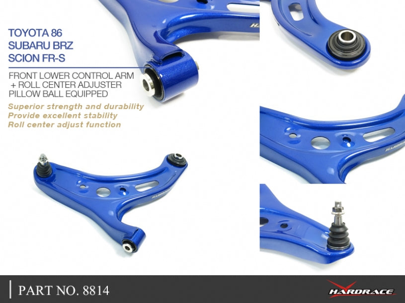 8814 | TOYOTA 86/SUBARU BRZ/SCION FR-S FRONT LOWER CONTROL ARM + ROLL CENTER ADJUSTER (PILLOW BALL) 2PCS/SET