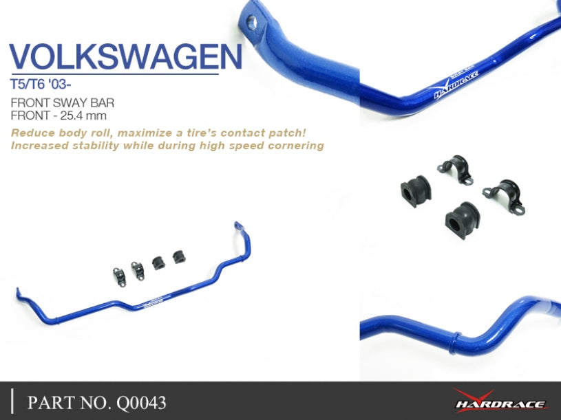 Q0043 | VW T5/T6 '03- FRONT SWAY BAR - 25.4MM - 5PCS/SET