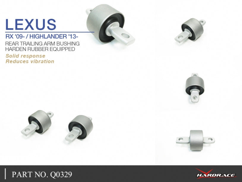 Q0329 | LEXUS RX '09- / HIGHLANDER '13- REAR TRAILING ARM BUSH (HARDEN RUBBER) - 2PCS/SET