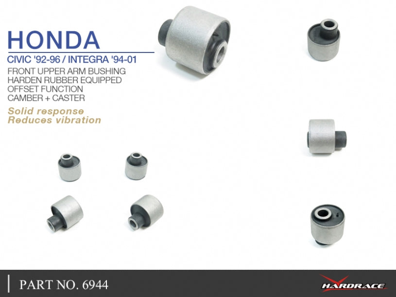 Hardrace Front Upper Arm Bushings with Offset Function (Harden Rubber) Camber+Caster Adjustment 4pcs/set 92-95 Civic | 94-01 Integra