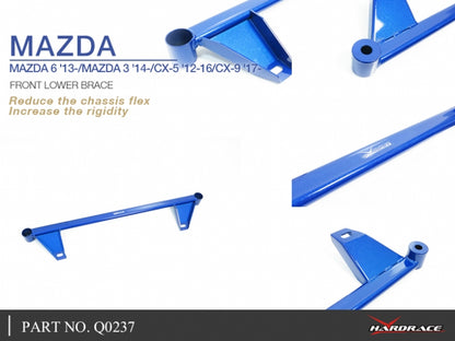 Q0237 | MAZDA 6 '13-/MAZDA 3 '14-/CX-5 '12-16/CX-9 '17- FRONT LOWER BRACE - 1PCS/SET
