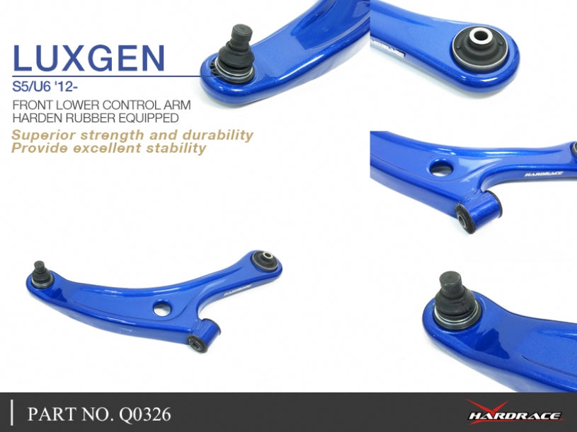 Q0326 | LUXGEN S5/U6 '12- FRONT LOWER CONTROL ARM (HARDEN RUBBER) - 2PCS/SET