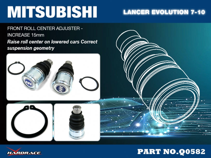 Front roll center adjuster V2 increase 10/15mm 2pc set for Mitsubishi Lancer Evolution 7-10