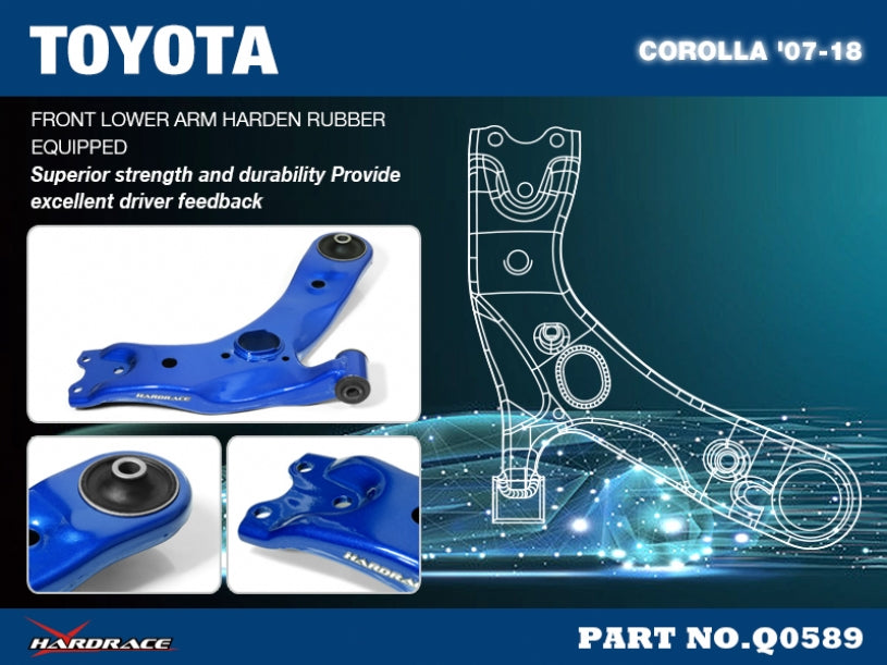 Front lower arm (harden rubber bushings) 2pc set for China Spec Toyota Corolla '07-18