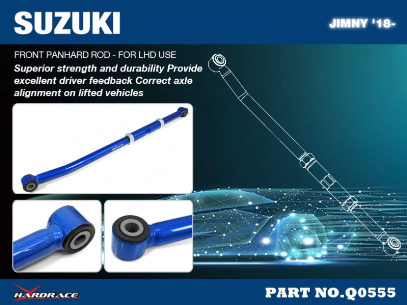 Front Panhard Rod (Harden Rubber Bushings) for Suzuki Jimny '18- for LHD use