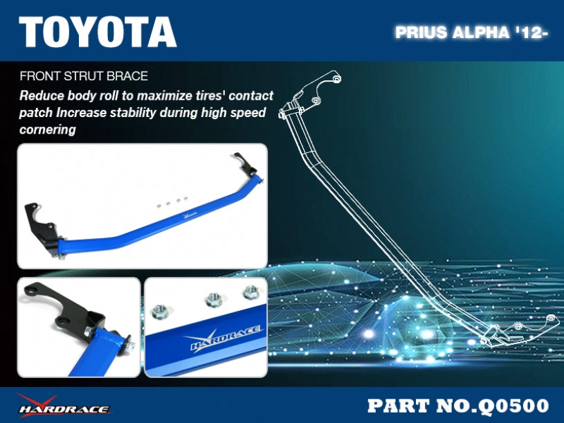 Front strut brace 1pc set for Toyota Prius Alpha '12-