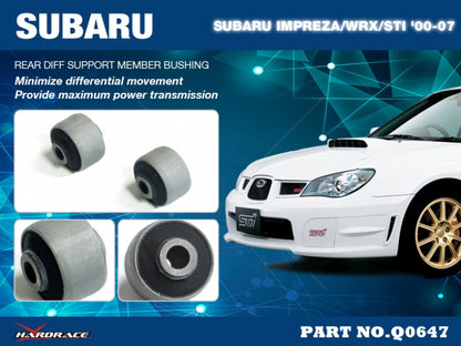 Rear Differential Support Member Bushings (Harden Rubber) 2pc set for Subraru Impreza WRX STI '00-07