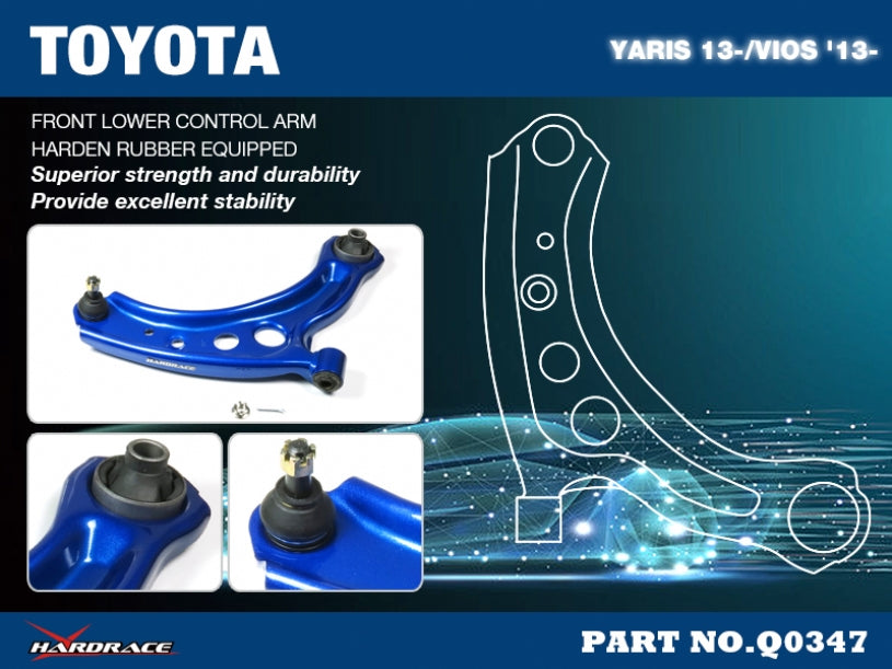 Front Lower Control Arms (Harden Rubber) for Toyota VIOS 3rd XP150 | Yaris Vitz 3rd XP150 | Sienta 2nd NHP170