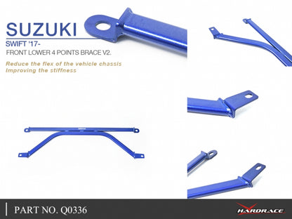 Front Lower 4 Points Brace for Suzuki Swift 4th ZC33 | Baleno 2015-