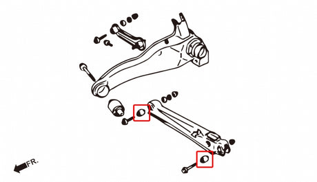 LANCER EVO1-3 REAR LOWER ARM BUSHING
(HARDEN RUBBER) 4PCS/SET