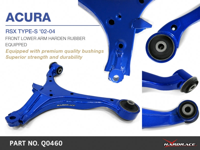 Front Lower Control Arms (Harden Rubber) for 02-04 RSX Type-S | 02-06 RSX Base