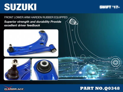 Hardrace Suzuki Swift 4th ZC33 2017-up Front Lower Control Arms 2pcs/set (Harden Rubber)
