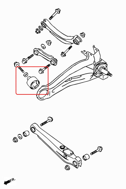 LANCER 01-06 REAR TRAILING ARM BUSHING
(HARDEN RUBBER) 2PCS/SET