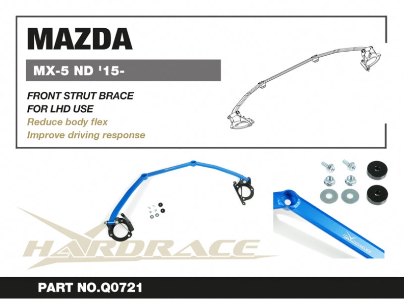 Hardrace Mazda MX-5 ND LHD 16-22 Front Strut Brace - 1pc Set