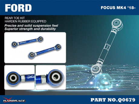 Rear Toe Kit (Harden Rubber Bushings) for Ford Focus '19 MK4 w/multi-link rear suspension