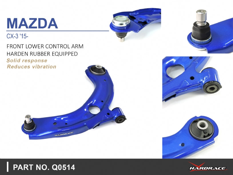 Hardrace Front Lower Control Arms (Harden Rubber) for Mazda CX-3 DK 2015-