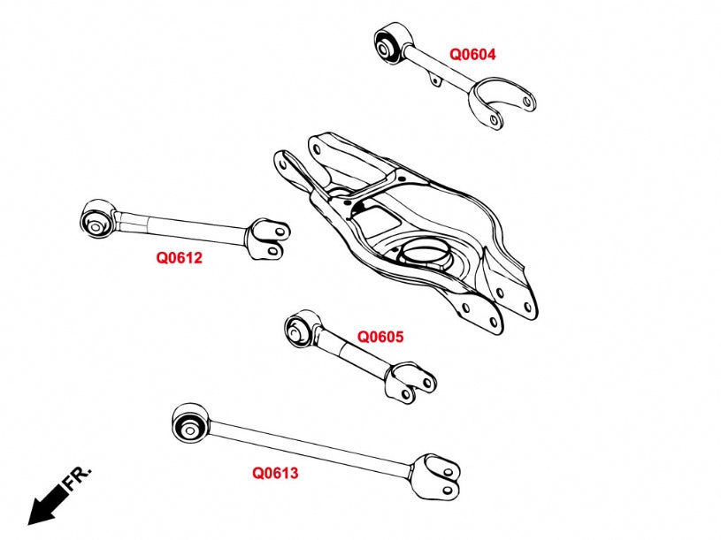 Rear Trailing Arms (Harden Rubber) for Model 3 | Tesla Model Y