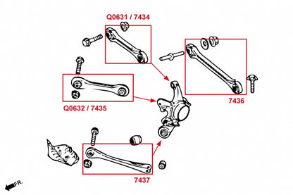 Rear Upper Arms (Harden Rubber Bushings) for BMW 1/2/3/4 Series F20/F21/F22/F23/F30/F31/F32/F33/F34/F36
