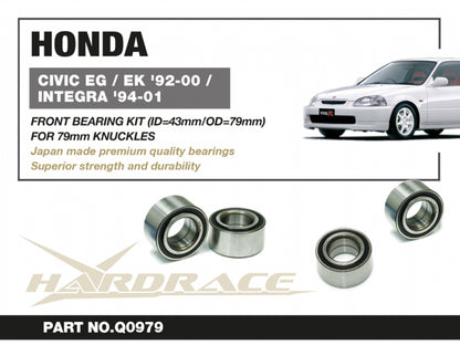 Front Wheel Bearings for 92-00 Civic | 94-01 Integra with 4x100 Hub